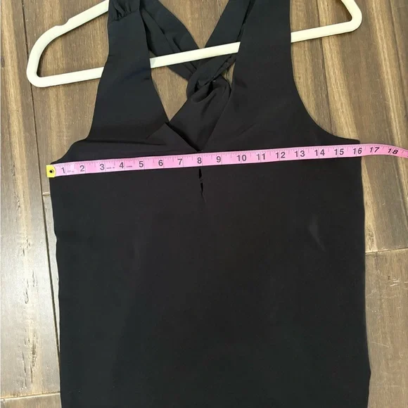 Zara XS Black Sleeveless Tank Top Blouse V Neck Racerback Criss Cross Basic - Picture 4 of 7